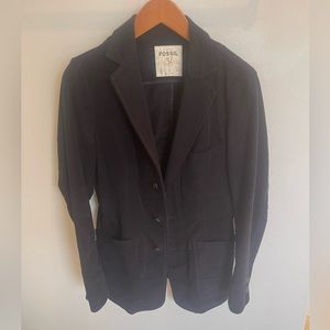 Fossil blue three button blazer